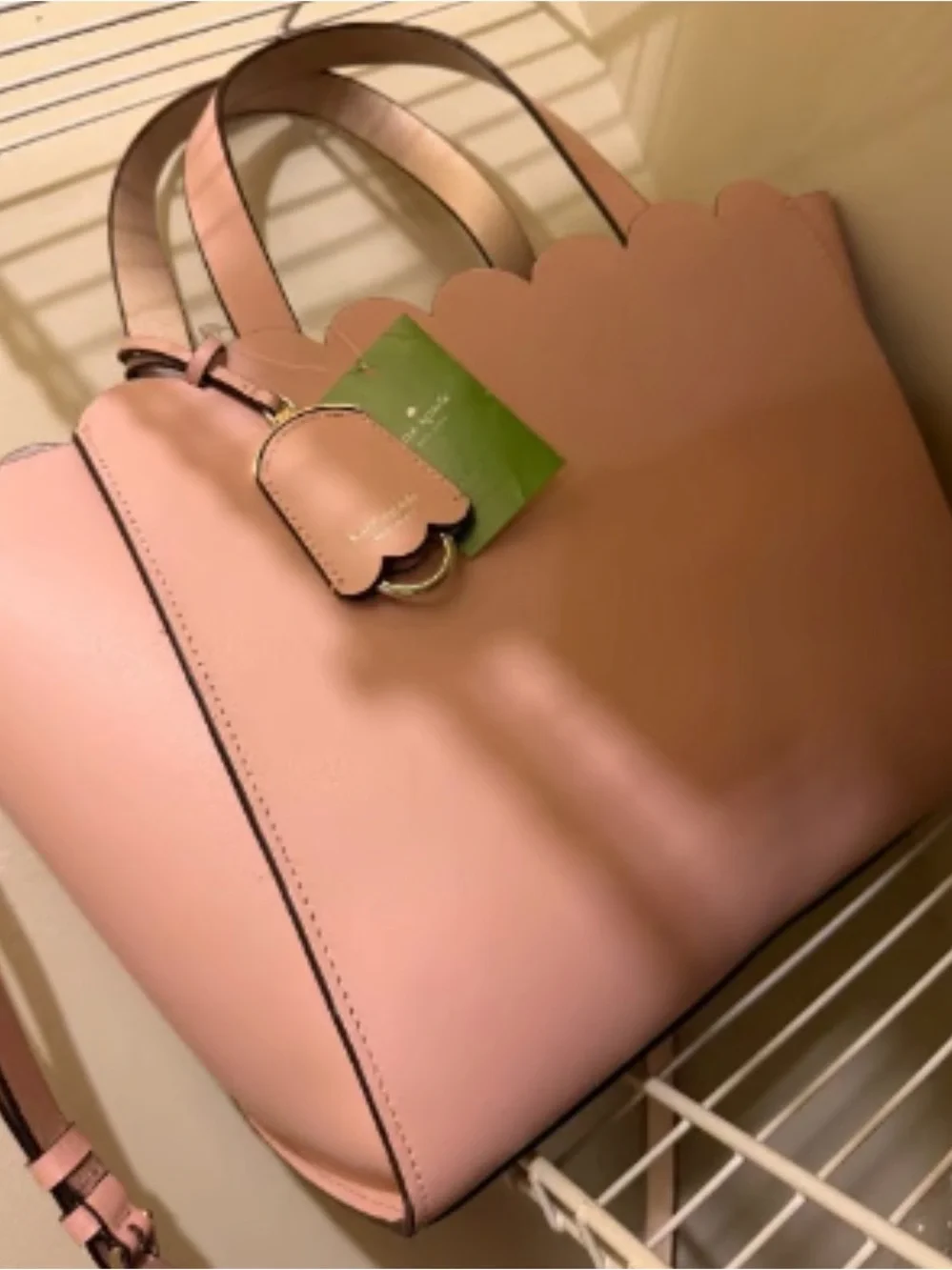 kate spade Pink Scalloped Leather Tote